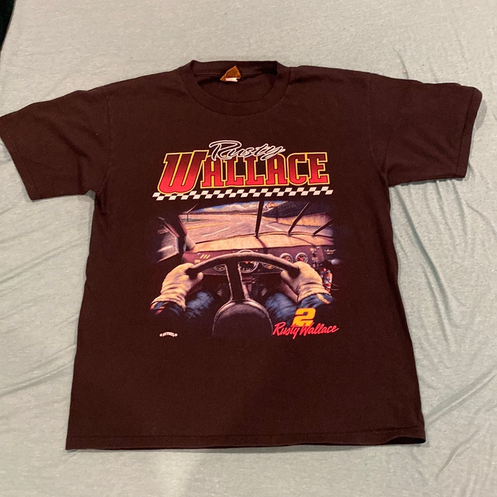 Vintage 90s NASCAR Rusty Wallace #2 T-Shirt Mens L
